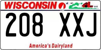 WI license plate 208XXJ