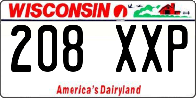 WI license plate 208XXP