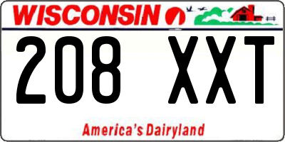 WI license plate 208XXT