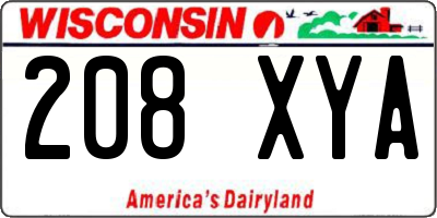 WI license plate 208XYA