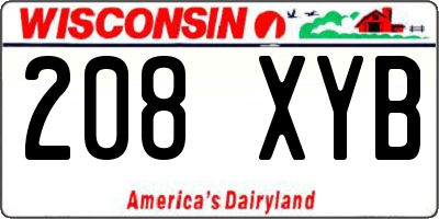 WI license plate 208XYB