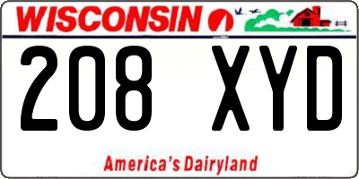 WI license plate 208XYD
