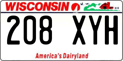 WI license plate 208XYH