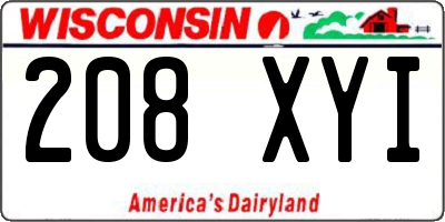 WI license plate 208XYI
