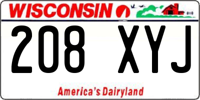 WI license plate 208XYJ