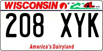 WI license plate 208XYK