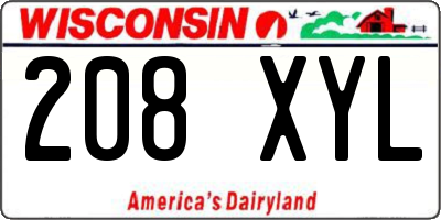WI license plate 208XYL