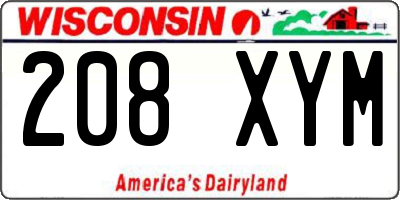 WI license plate 208XYM