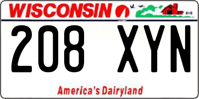 WI license plate 208XYN