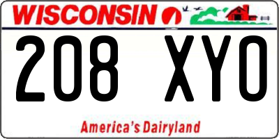 WI license plate 208XYO