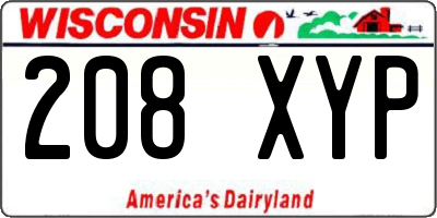 WI license plate 208XYP