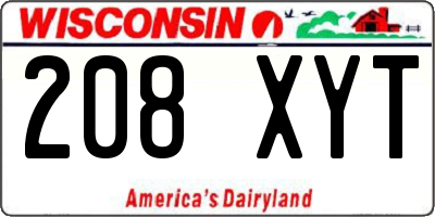 WI license plate 208XYT