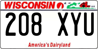 WI license plate 208XYU