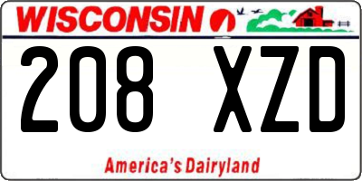 WI license plate 208XZD
