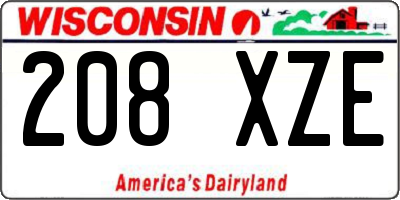 WI license plate 208XZE