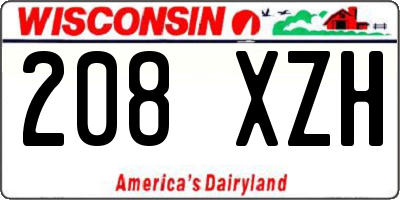 WI license plate 208XZH