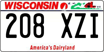 WI license plate 208XZI