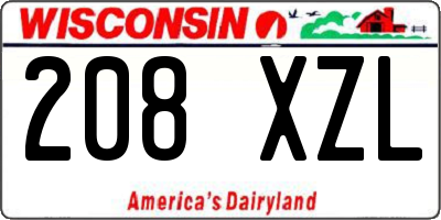 WI license plate 208XZL