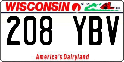 WI license plate 208YBV