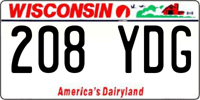 WI license plate 208YDG