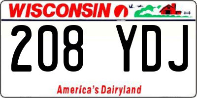 WI license plate 208YDJ