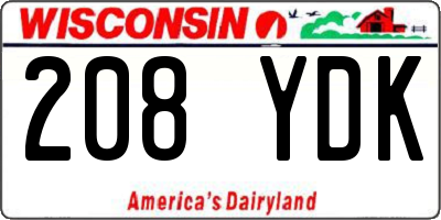 WI license plate 208YDK