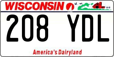 WI license plate 208YDL