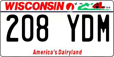 WI license plate 208YDM