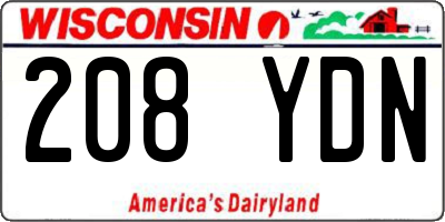 WI license plate 208YDN