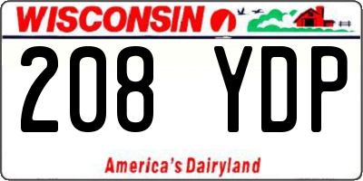 WI license plate 208YDP
