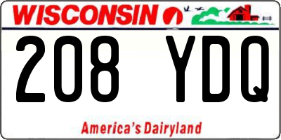 WI license plate 208YDQ