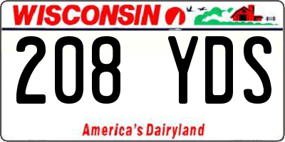 WI license plate 208YDS