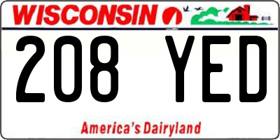 WI license plate 208YED