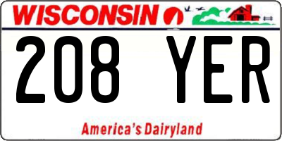 WI license plate 208YER