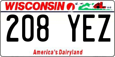 WI license plate 208YEZ