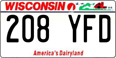 WI license plate 208YFD