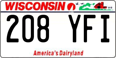 WI license plate 208YFI