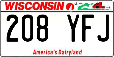 WI license plate 208YFJ