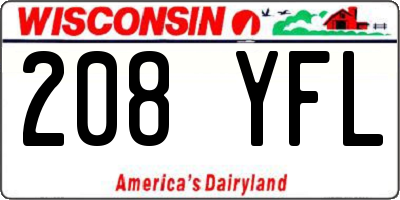 WI license plate 208YFL