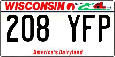 WI license plate 208YFP