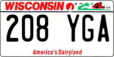 WI license plate 208YGA