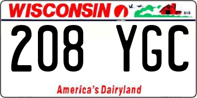 WI license plate 208YGC