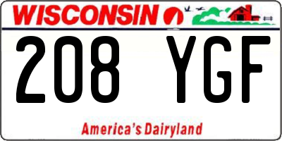 WI license plate 208YGF