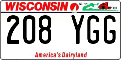 WI license plate 208YGG