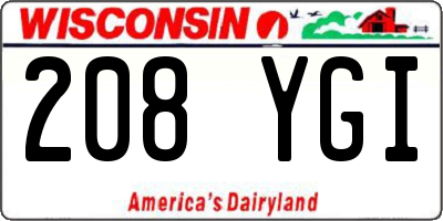 WI license plate 208YGI