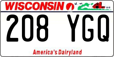 WI license plate 208YGQ