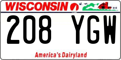 WI license plate 208YGW