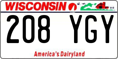 WI license plate 208YGY
