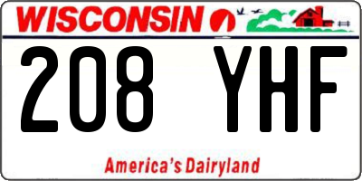 WI license plate 208YHF