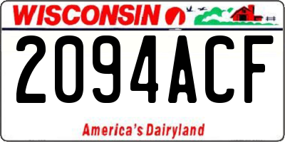 WI license plate 2094ACF